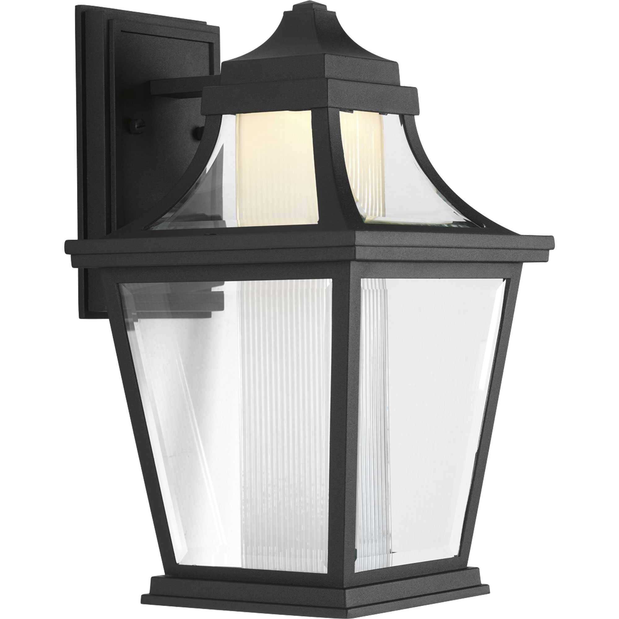Endorse LED LED 15 inch Textured Black Outdoor Wall Lantern, Medium, Progress LED